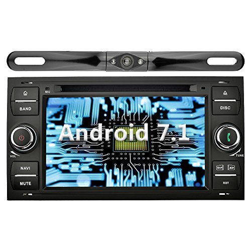 YINUO 7 Zoll 2 Din Android 7.1.1 Nougat 2GB RAM Quad Core Autoradio Moniceiver DVD GPS Navigation 1080P OEM Stecker Canbus 7 Farbe Tastenbeleuchtung für Ford C-Max/Connect/Fiesta/Focus/Fusion/Galaxy/Kuga S-Max/Transit/Mondeo Schwarz Unterstützt DAB+ Bluet