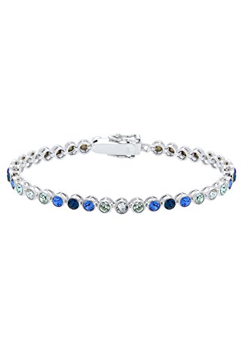 Elli Damen-Armband 925 Silber mehrfarbig Rundschliff Kristall 17 cm - 0211170816_17