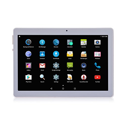 Lnmbbs 10 Zoll 3G Tablet PC, 2GB RAM, 16GB ROM, 1280*800 IPS, 3G Dual Sim card, Android 5.1 Lollipop Quad - Core Prozessor Android table(Silber)