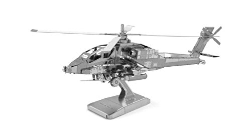 Fascinations Metal Earth MMS083 - 502470, AH-64 Apache Helicopter, Konstruktionsspielzeug, 2 Metallplatinen, ab 14 Jahren