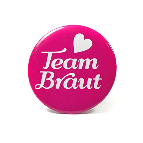 6 Frau Wundervoll JGA Buttons rosa / pink - Team Braut, Ø 5,6 cm - Junggesellinnenabschied / Hen Party / Anstecker