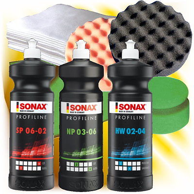 Sonax Profiline Auto Schleifpaste Politur Wachs  250 ml Set S2 -250