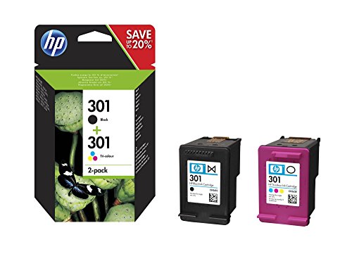 HP 301 Multipack Original Druckerpatronen (2x Schwarz, 1x Farbe) für HP Deskjet, HP ENVY, HP Photosmart
