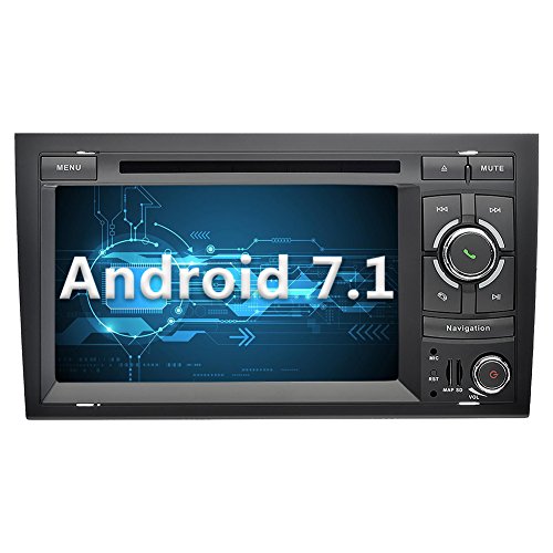 YINUO 7 Zoll 2 Din Android 7.1.1 Nougat 2GB RAM Quad Core Autoradio Moniceiver DVD GPS Navigation 1080P OEM Stecker Canbus Rote Tastenbeleuchtung für Audi A4 2002-2008 Unterstützt DAB+ Bluetooth OBD2 Wlan (Autoradio)