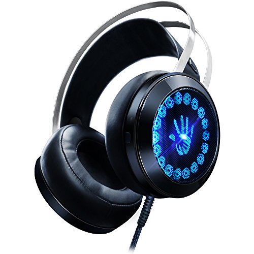 AOSO G400 Gaming Kopfhörer PC Stereo Over-Ear-Headset mit Mikrofon und LED Atem Licht für PS4 Playstation 4 Chat Musik Schwarz
