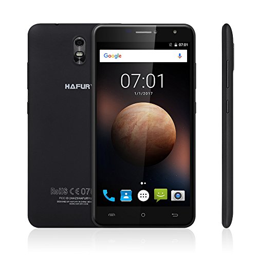 CUBOT HAFURY UMAX 16GB Smartphone Ohne Verträge mit 6.0 Zoll HD IPS Schirm, 4500mAh Akku, Android 7.0, dual SIM,dual Kamera (13MP + 5MP), WiFi / GPS / 3G (Schwarz)