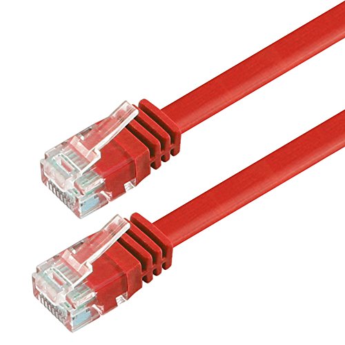 Ligawo 1014139.0 Patchkabel Netzwerkkabel Cat6 Flexibel Slim Design Flachkabel (20m) rot