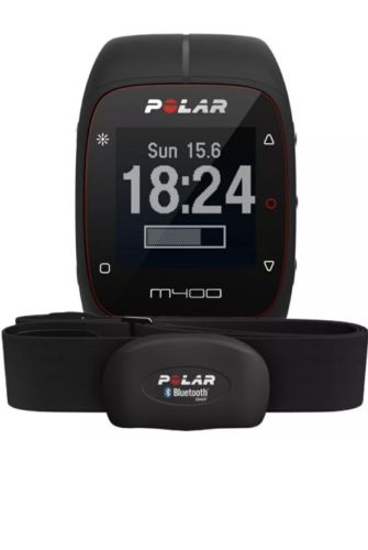 Polar Sport Uhr M400 HR, incl Brustgurt in schwarz, Top Zustand