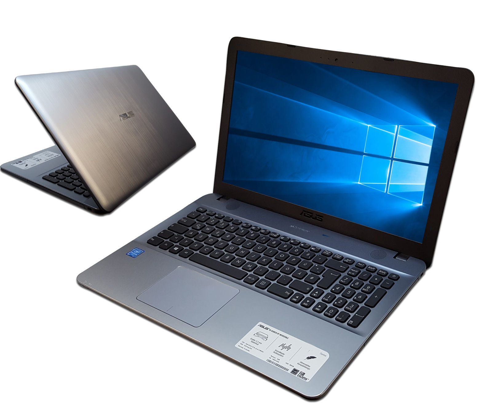 ASUS Notebook 15,6 Zoll in Silber / Intel i3 (6.Gen) / 8GB / 1TB / WIN 10 Pro 