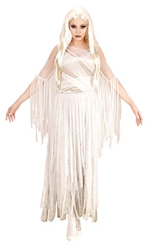 Widmann 04051 - Erwachsenenkostüm Geister Lady, Kleid, S, weiß, Größe S, weiß
