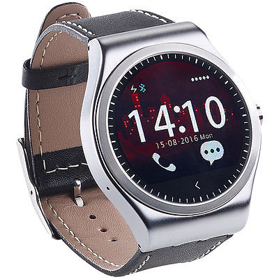 Smartwatch mit Bluetooth-4.0, Metallgehäuse, Herzfrequenz, Nachrichten