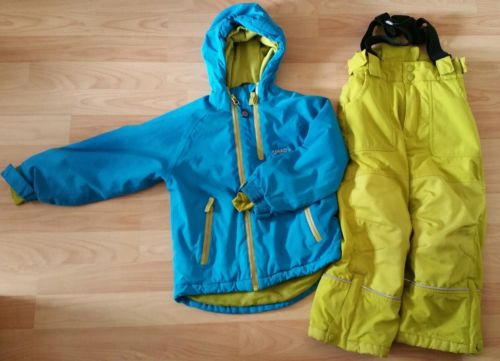 jako-o Winterjacke + skihose Schneehose Set gr. 104/110 blau gelb Schneeanzug 