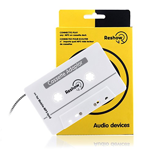 reshow Reise Kassette Adapter für Autos –, Hören auf iPods, Smartphones, MP3-Player oder einer Walkman in einem Standard Fahrzeug Kassette Player – Vintage/Retro Musik Konverter