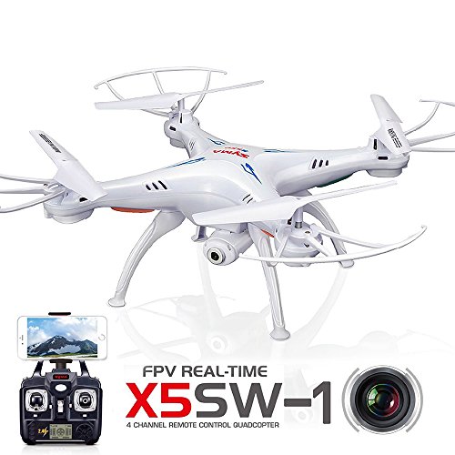 LeaningTech x Syma X5SW FPV Explorers2 2.4Ghz 4CH 6-Achsen Gyro RC Kopflos-Modus Quadcopter Drohne UFO mit HD Wifi Kamera weiß