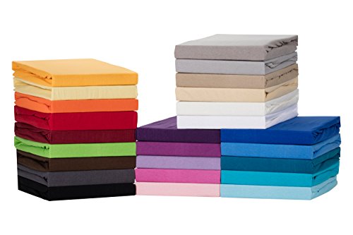 Medicate® Comfort Jersey Spannbettlaken, Spannbetttuch - in viele Farben und alle Größen - 100% Cotton/Baumwolle 180x200 - 200x200 cm Grau