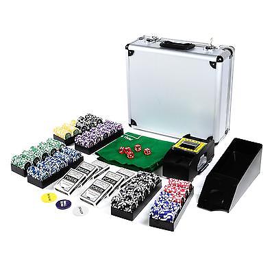 Pokerkoffer Set Deluxe 600 Laser OCEAN CHAMPION Pokerchips abgerundet Pokerset