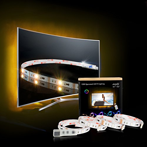 LED Strip, TV Hintergrundbeleuchtung 2M/6.56ft USB LED Beleuchtung Für 40 bis 60 HDTV RGB LED TV Beleuchtung mit 24keys Remote, LED Streifen