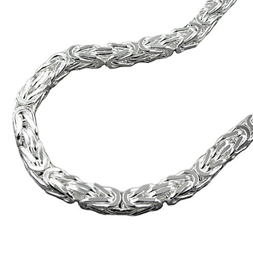 ASS 925 Silber Schmucks-Set Königskette Armband & Halskette vierkant 5*5 mm, 55/21 cm