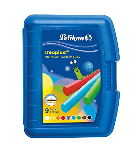 Pelikan 198/9B - Creaplast  Knete 9 verschiedene Farben in Kunststoffbox