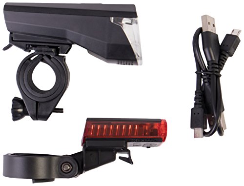 Gregster LED Fahrradbeleuchtung, Fahrradlampen Set mit Frontlicht, Rücklicht, USB Ladekabel und Halterung - helles Fahrradlicht für beste Sicht