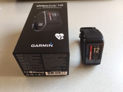 Garmin Vivoactive HR Fitness Tracker GPS Sport Uhr schwarz, wie neu, Garantie