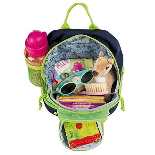 Lässig Kindergartenrucksack mit Brustgurt Kindergartentasche, Mini Backpack Wildlife Nashorn, Kinder-Rucksack, 27 cm, Green