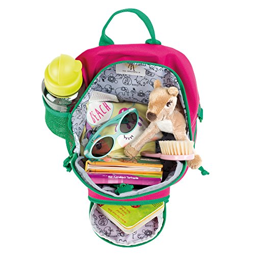 Lässig Kindergartenrucksack mit Brustgurt Kindergartentasche, Mini Backpack, Wildlife Elefant Kinder-Rucksack, 27 cm, Pink