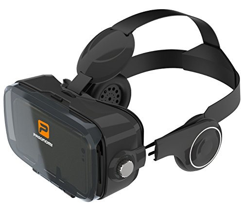 VR Brille, Pasonomi VR Virtual Reality Brille Headset mit Kopfhörer für 4.0 - 6.2 Zoll Handy Smartphones
