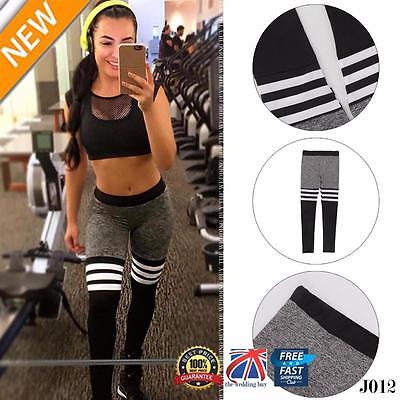 Womens Yoga Fitness Leggings Running Gym Stretch Sports Trousers Exercise J012