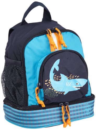 Lässig Mini Backpack Kinderrucksack Kindergartentasche, Brotdosenfach unten, Shark ocean blau