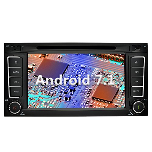 YINUO 7 Zoll 2 Din Android 7.1.1 Nougat 2GB RAM Quad Core Autoradio Moniceiver DVD GPS Navigation 1080P OEM Stecker Canbus 7 Farbe Tastenbeleuchtung für VW TOUAREG 2004-2011/VW Transporter bis 2009 / VW T5 Multivan 2009-2013 Unterstützt DAB+ Bluetooth OBD