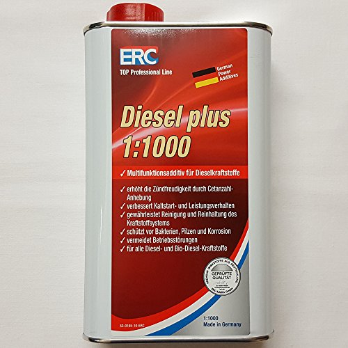 ERC Diesel Plus Additiv 1:1000 Konzentrat mit Biozid Cetanzahl-Erhöhung Booster für Diesel und Biodiesel / 1 Liter