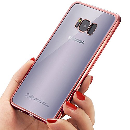 Galaxy S8 Plus Hülle, Nakeey Schutzhülle [Transparent] Crystal Case Silikon Hülle TPU Bumper Handyhülle Clear für Samsung Galaxy S8 Plus Cover 2017 - Roségold