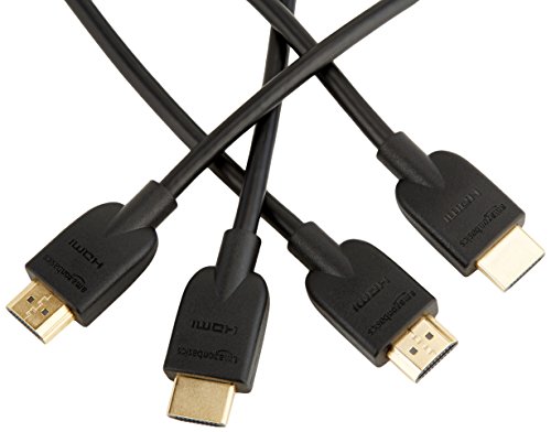 AmazonBasics Hochgeschwindigkeits-HDMI-Kabel 2.0, Ethernet, 3D, 4K-Videowiedergabe und ARC, 1,8 m, 2er-Pack
