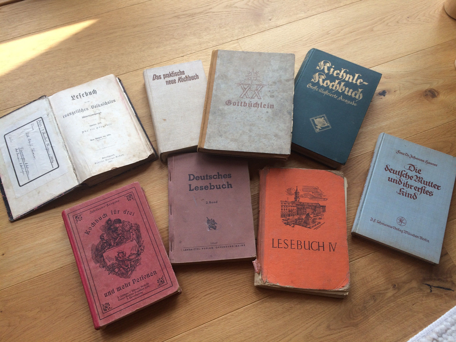 Alte Bücher-Sammlung: Kochen, Lesebücher, Kirche, Glauben, deutsche Mutter