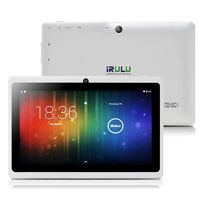 iRULU 7 Zoll Touch Screen Tablet PC Dual Kamera Android 4.4 WiFi 8GB 1.5GHz Weiß