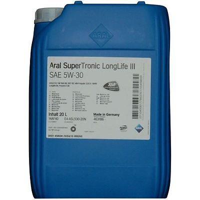 20 Liter Aral SuperTronic LongLife III 5W-30 1x20L VW Audi 50400 50700