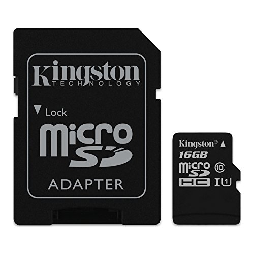Kingston SDC10G2/16GB microSD Klasse 10 bis zu 45MB/s Speicherkarte [mit SD-Adapter]