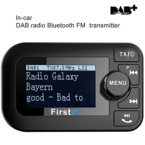 Firste Universal Plug und Spielen Im Auto DAB/DAB + Radio mit Bluetooth FM Transmitter Wireless Digital Audio Broadcasting Adapter Tragbarer 3,5mm AUX Ausgang Bluetooth Car Kit Musik Empfänger(Drahtloser FM Adapter+ 2.3 