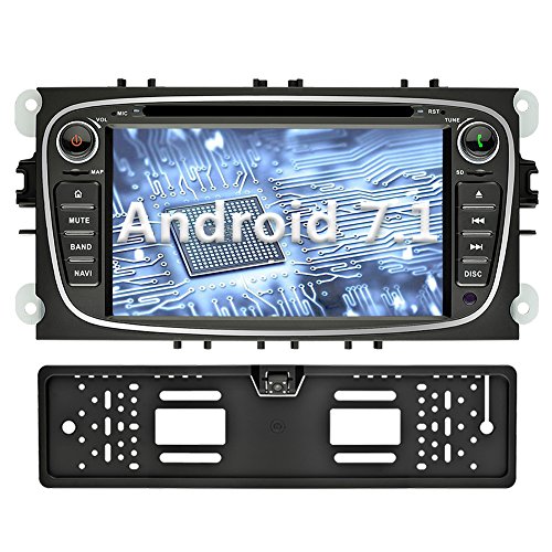 YINUO 7 Zoll 2 Din Android 7.1.1 Nougat 2GB RAM Quad Core Autoradio Moniceiver DVD GPS Navigation 1080P OEM Stecker Canbus 7 Farbe Tastenbeleuchtung für Ford Mondeo (2007-2011) Ford S-Max (2008-2011) Ford C-Max (2008-2010) Ford Focus (2007-2010) Ford Gala