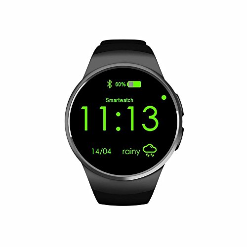 Max Explorer KW18 Smart Watch with Heart Rate Monitor the Mobile Watch Phone KW18 with SIM Card and TF Card and the Fitness Tracker KW18 Smart Bracelet with Multi-Functions for Various Common Smart Phones (Black)