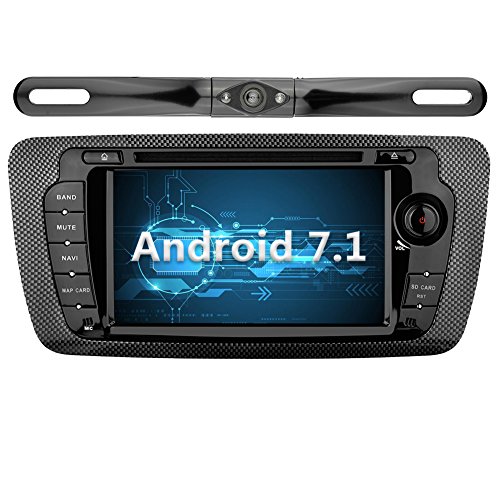 YINUO 7 Zoll 2 Din Android 7.1.1 Nougat 2GB RAM Quad Core Autoradio Moniceiver DVD GPS Navigation 1080P OEM Stecker Canbus 7 Farbe Tastenbeleuchtung für SEAT IBIZA 2009-2013 Unterstützt DAB+ Bluetooth OBD2 Wlan (Autoradio mit Kamera 5)