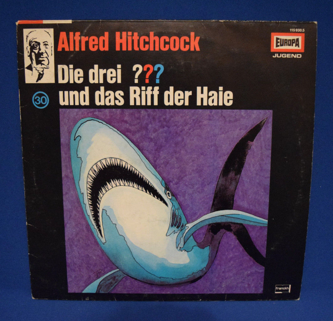 Die drei Fragezeichen und das Riff der Haie (30) Hörspiel Europa Vinyl LP, RAR !