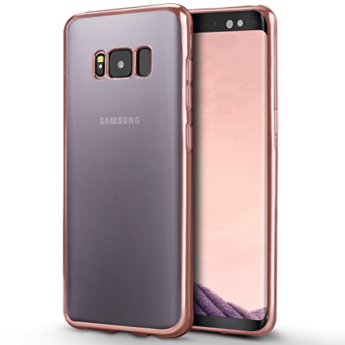 Mture Schutzhülle Samsung Galaxy S8 Hülle , Kratzfeste Plating TPU Case für Galaxy S8 Bumper Case , Crystal Clear Silikon Case Handyhülle Tasche für Galaxy S8 Case Cover- Rosegold