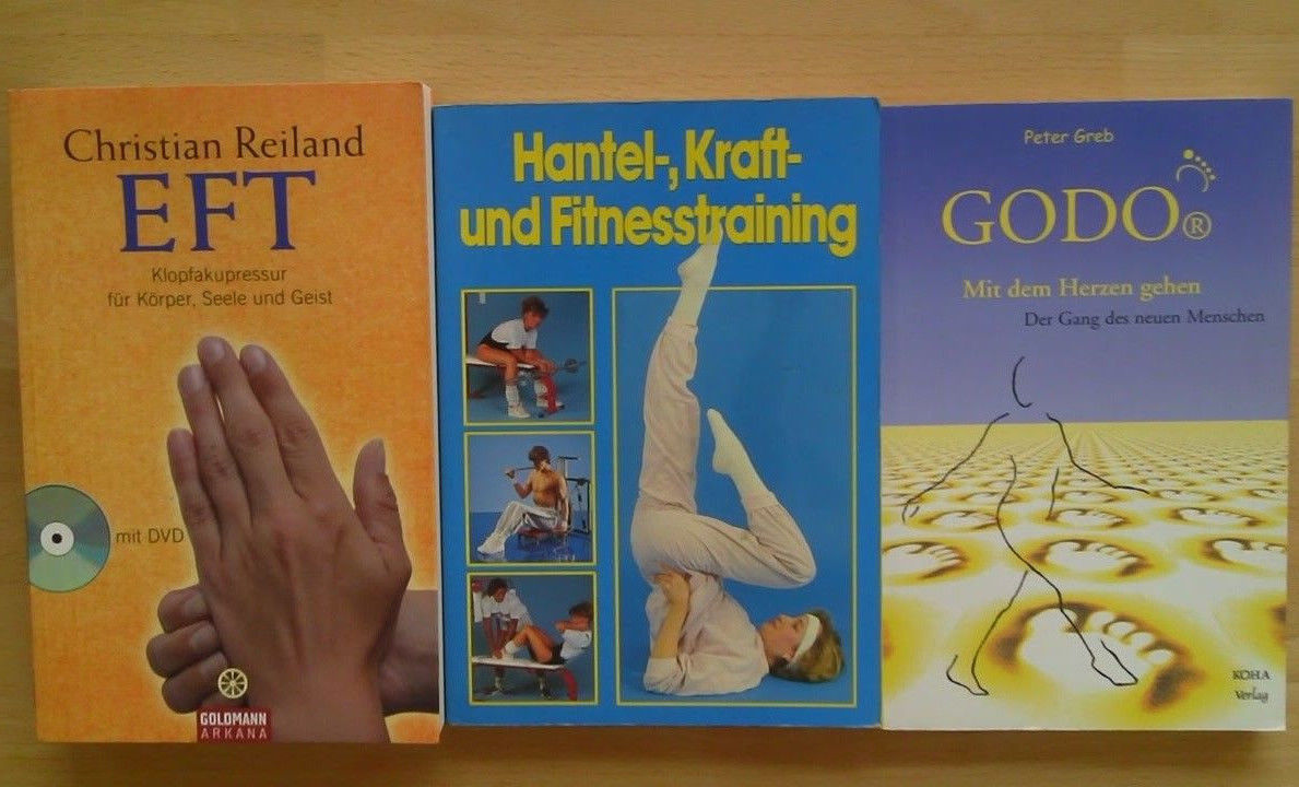 Bücherpaket: EFT (Klopfakupressur), Greb:GODO, Hantel- Kraft- u. Fitnesstraining