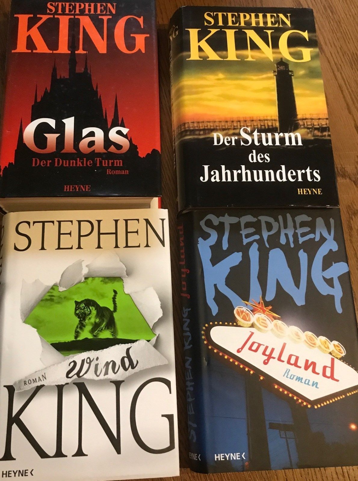 4 x Buch Stephen King Horror, Glas, Wind, Joyland, Der Sturm des Jahrhunderts