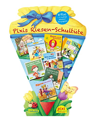 Pixis Riesen-Schultüte: 8 Pixi-Bücher und 5 lustige Spiele auf großer Stanzpappe in Schultütenform