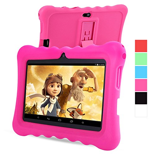 GBtiger L701 Kinder PC Tablet 7 Zoll (Android 4.4 Quad-Core 1,3 GHz, 512 MB RAM + 8GB ROM, HD-Auflösung von 1024 x 600, WiFi, GPS, Bluetooth) (Schwarz, Rosa)
