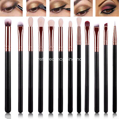12tlg Make-up Pinsel Set Powder Eye Shadow Lidschatten Eyeliner Lip Brush Set