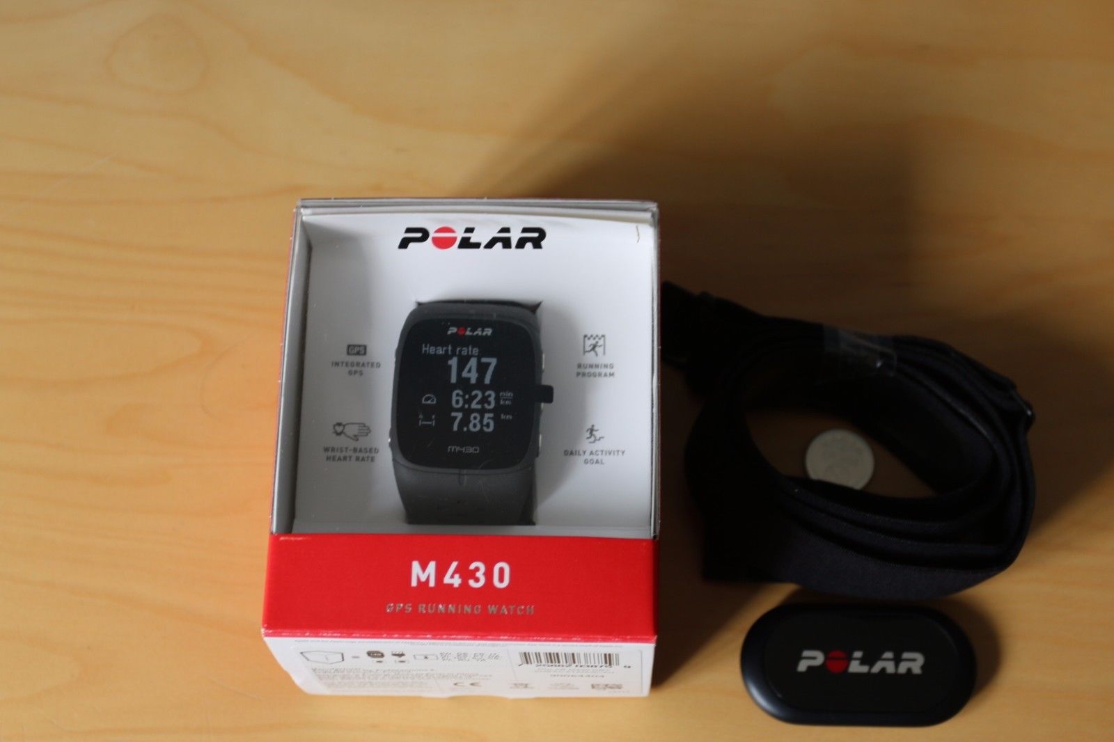 Polar M430 GPS-Laufuhr (antrazith) - Neu! plus Brustgurt HR10
